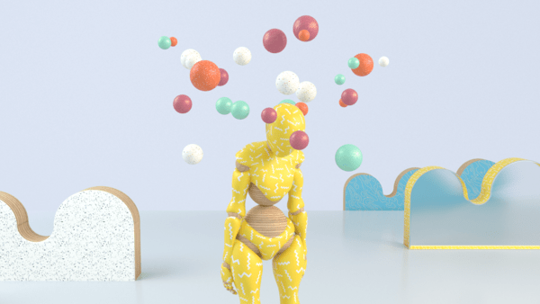 Human-like figure experiencing anxiety.